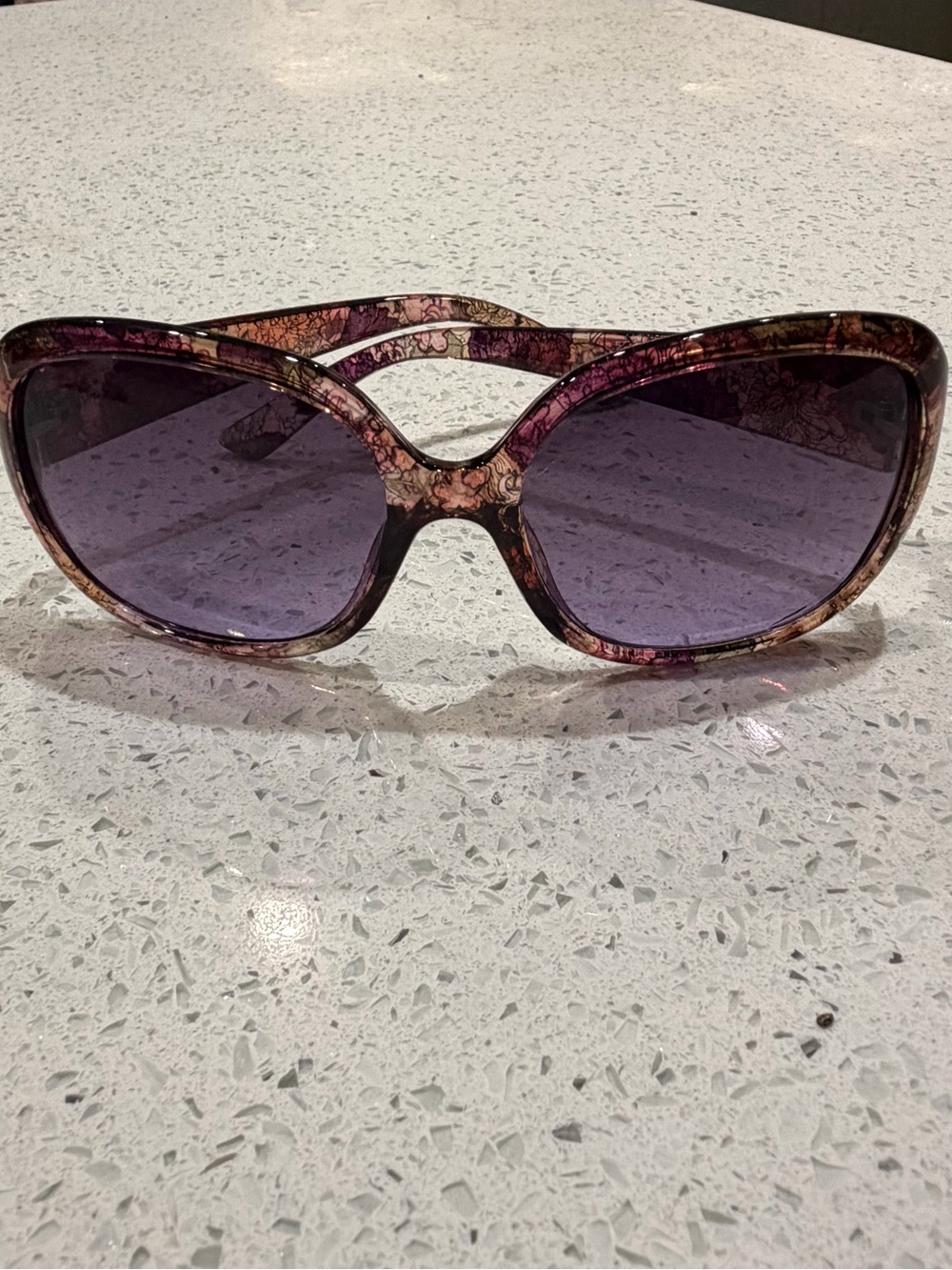 Dana Buchman Floral-Pattern Sunglasses with Purple Gradient Lenses